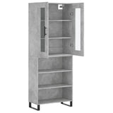 Highboard Concrete Grey 69.5x34x180 cm Engineered Wood 3198749