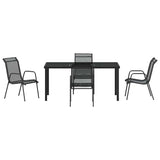 Garden Dining Set 5 pcs Black Powder-Coated Steel 3379138