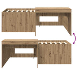Kids'High Bed Frame with Desk Artisan Oak 90 x 200 cm 3422658