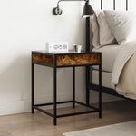 ZNTS Bedside Table with Infinity LED Smoked Oak 40x40x51 cm 3284093