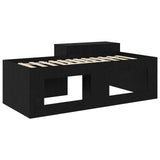 Kids'High Bed Frame with Desk Black Engineered Wood 3422676