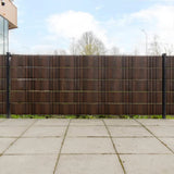 Balcony Screens 10 pcs Brown and Black 255x19 cm Poly Rattan 156315