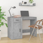 Desk with Cabinet Concrete Grey Engineered Wood 3185435