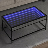 Coffee Table with Infinity LED Grey Sonoma 90x50x41 cm 847690