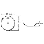 ZNTS Wash Basin with Overflow 46.5x18 cm Ceramic Black 143904