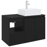 Bathroom Furniture Set 2 pcs Black Engineered Wood 3404055
