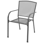 Stackable Garden Chair Set 3 pcs Anthracite Powder-coated Steel 3283756