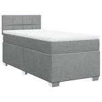 ZNTS Box Spring Bed with Mattress Light Grey 100x200 cm Fabric 3285799