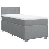 Box Spring Bed with Mattress Light Grey 90x200 cm Fabric 3285771