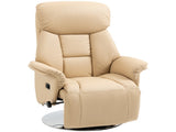Adjustable Swivel Recliner, Manual Recliner Chair with Footrest, Padded Arms, PU Leather Upholstery, T3398P550251