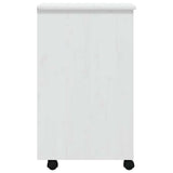 Rolling Cabinet with Drawers MOSS White Solid Wood Pine 355904