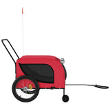 Pet Bike Trailer Red and Black Oxford Fabric and Iron 94027
