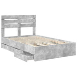 Bed Frame with Drawer Concrete Grey 120 x 190 cm Engineer Wood 3411521