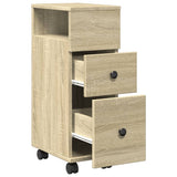 Narrow Bathroom Cabinet with Wheels Sonoma Oak Engineered Wood 855234