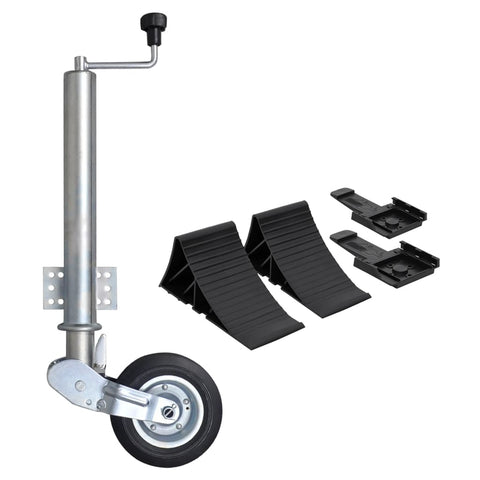 Trailer Jack Wheel 60 mm with Wheel Chocks 3214425