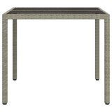 Garden Table Grey 90 x 90 x 75 cm Poly Rattan 362534