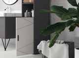 Line Embossed Tall Bathroom Storage Cabinet - Grey T3398P343527