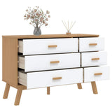 Drawer Cabinet OLDEN White and Brown Solid Wood Pine 358593