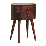 Mini Chestnut Rounded Bedside Table IN3331