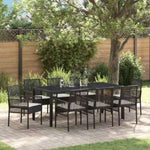 Garden Dining Set 9 pcs Black Poly rattan 3334860