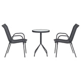 Garden Bistro Set 3 pcs Grey Steel 42003979