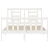 Bed Frame without Mattress White Small Double Solid Wood Pine 3192852
