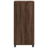 Rolling Cabinet Brown Oak 55x40x91 cm Engineered Wood 853188