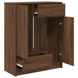Sideboard with Drawers and Doors Brown Oak 73x31x90 cm 861856