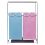 2-Section Laundry Sorter Hampers 2 pcs with a Top Shelf for Drying 3051493