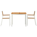 Outdoor Dining Set 3 pcs Solid Teak Wood and Stainless Steel 3334797