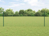 Embedded Fence Post 22 pcs Green 160 cm Powder-Coated Steel 3335920