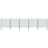 Fence Panel with Posts Iron 867x160 cm Green 278674