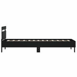 Bed Frame without Mattress with LED Lights Black 100x200 cm 838709
