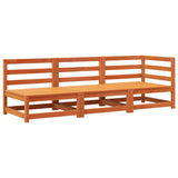 Garden Sofa 3-Seater Wax Brown Solid Wood Pine 837953