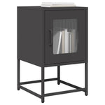 ZNTS Bedside Cabinet Black 36x39x60.5 cm Cold-rolled Steel 853326