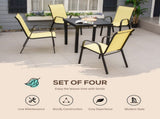 Set of Four Stackable Mesh Seat Chairs - Beige T3398P317536