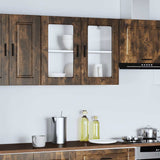 Kitchen Wall Cabinet with Glass Door Porto Smoked Oak 854092
