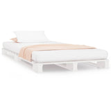 Pallet Bed without Mattress White Single Solid Wood 821423
