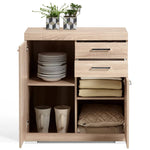 ZNTS FMD Dresser with 2 Doors and 2 Drawers 80x34.9x89.9 cm Oak 428703