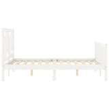 Bed Frame without Mattress White 140x200 cm Solid Wood Pine 3193142