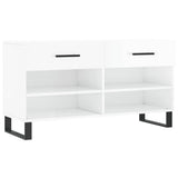 Shoe Bench High Gloss White 102x35x55 cm Engineered Wood 829766