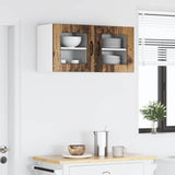 Wall Glass Cabinet PORTO 2 pcs Old Wood 40 x 31 x 40 cm 885202