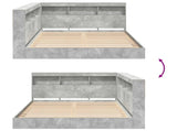 Bookcase Bed Concrete grey 160 x 200 cm Engineered Wood 3335741