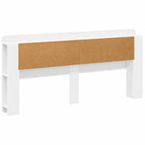 Headboard Cabinet with Storage White Engineered Wood 8001291