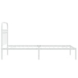Metal Bed Frame without Mattress with Headboard White 90x200cm 376642
