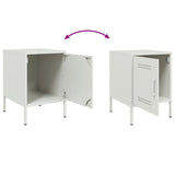 ZNTS Bedside Cabinets 2 pcs White 36x39x50.5 cm Steel 842921