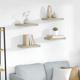 Floating Wall Shelves 4 pcs Oak 40x23.5x3.8 cm MDF 323870