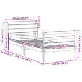 Bed Frame with Headboard without Mattress 90x200 cm 3306678