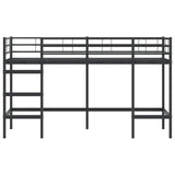 Kids'Loft Bed Frame Black 74.5 x 190 cm Steel 42020759