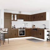 ZNTS 14 Piece Kitchen Cabinet Set Porto Brown Oak Engineered Wood 3314998